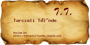 Tarczali Tünde névjegykártya